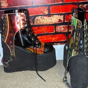 Dollskill platform holographic boots